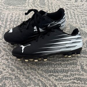 Puma Black and Silver Athletic Cleats